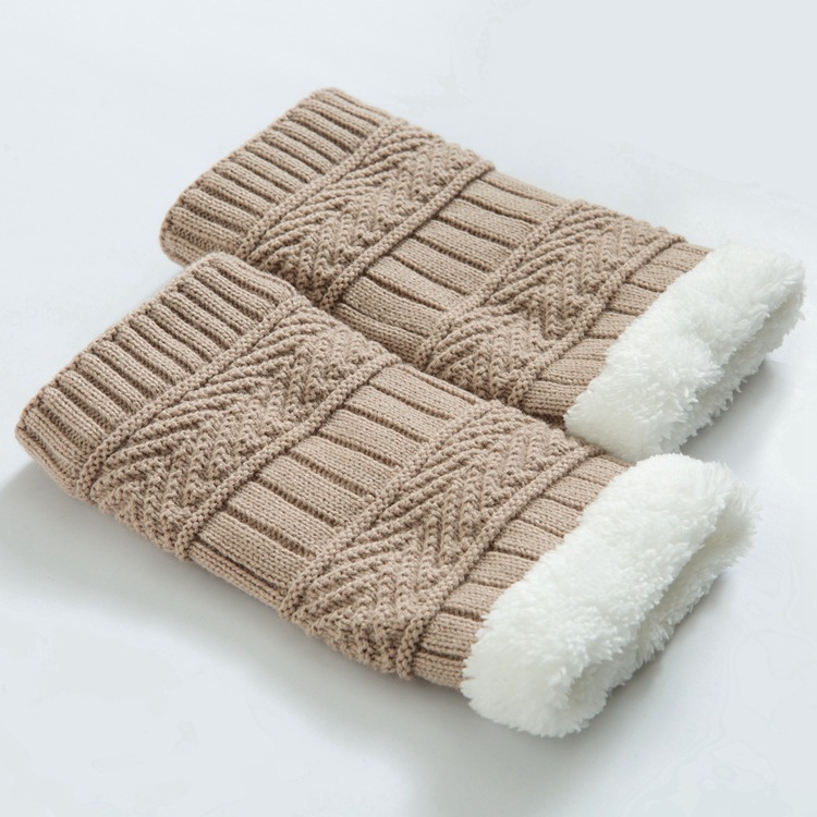 Thickened Knee Leg Warmers Knitted Wool Warm L-shaped Sheath Cashmere Socks